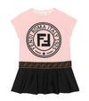 Fendi Colorblock Logo Short-sleeve Dress In Pink