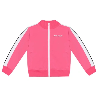 Palm Angels Kids' Zip-up Techno Sweatshirt In Pink