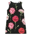 Dolce & Gabbana Girl's Sleeveless Floral Dress In Black