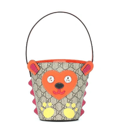 Gucci Kids' Gg Hedgehog Bucket Bag In Beige