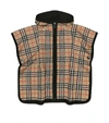 BURBERRY CHECK HOODED WOOL CAPE,P00420240