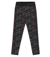 Stella Mccartney Girl's Scribble Logo Print Leggings In Multicoloured