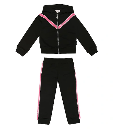 Moncler Kids' Stretch-jersey Tracksuit In Black
