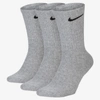 Nike Everyday Cushioned Training Crew Socks (3 Pairs) In Grey