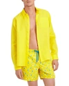 Vilebrequin Men's Caroubis Solid Linen Sport Shirt In Bouton Dor