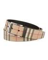 BURBERRY MEN'S ARCHIVE CHECK BELT,PROD226460231