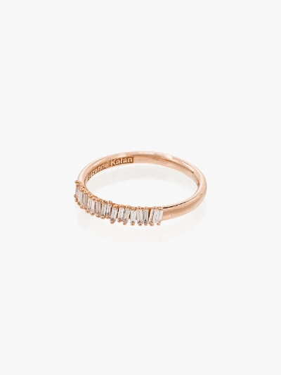 Suzanne Kalan 18kt Rose Gold Half Eternity Diamond Ring