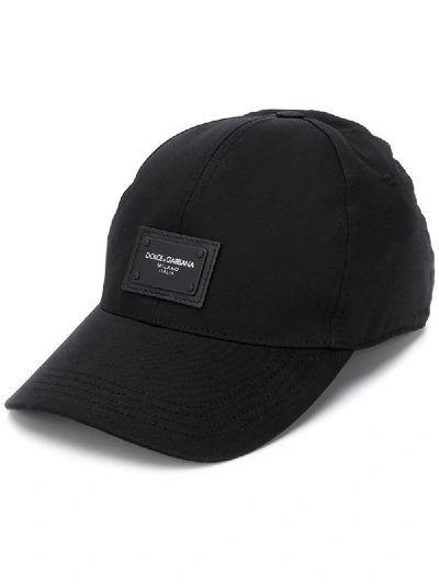 Dolce & Gabbana Logo Patch Baseball Hat In Black