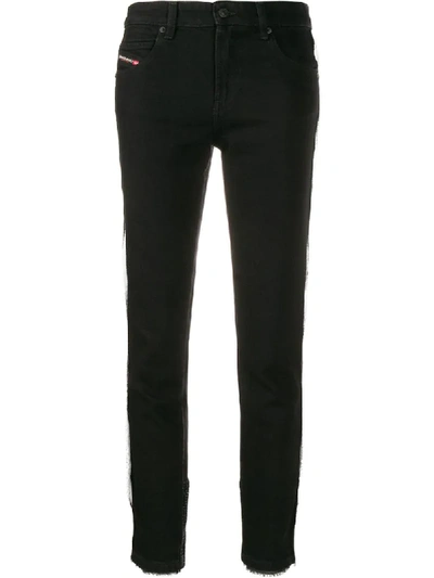 Diesel Babhila Slim Leg Denim Jeans In Black