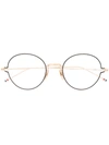 Thom Browne Round Frame Glasses In Gold