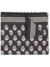 Alexander Mcqueen Schal Mit Totenkopf-print In Black