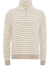 JW ANDERSON STRIPED ZIP-UP KNITTED JUMPER