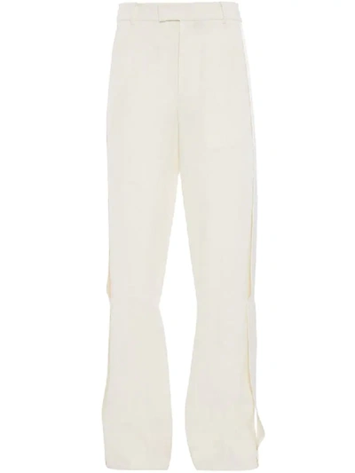 Jw Anderson Side Stripe Wide-leg Trousers In White