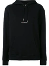 Saint Laurent Logo Hoodie In Black