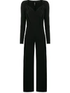 Norma Kamali Gathered Wrap-front Jumpsuit In Black