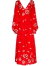 ALL THINGS MOCHI CATALINA FLORAL EMBROIDERED MAXI DRESS