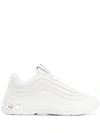 Miu Miu Crystal Detail Low Top Sneakers In White