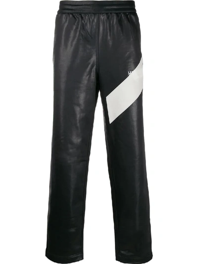 Helmut Lang Diagonal Stripe Trousers In Black
