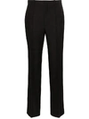 GUCCI GG-EMBROIDERED WOOL AND SILK-BLEND SLIM-FIT TROUSERS