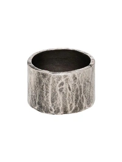 M Cohen Sterling Silver Medium Carved Tube Ring