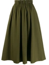 Marni Pleated Waist Midi Skirt In Green