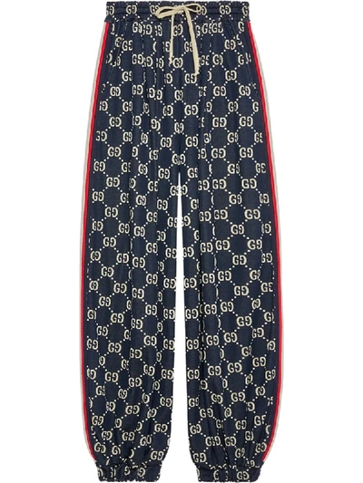 Gucci Gg Jersey Track Trousers In Blue