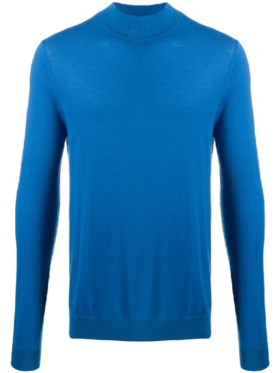 Pringle Of Scotland Mock Neck Jumper In Blue