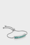 Monica Vinader Baja Sterling Silver And Amazonite Bracelet In Metallic