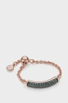 Monica Vinader Fiji 18ct Rose-gold Vermeil And Blue Diamond Bar Friendship Ring In R Gold
