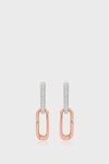 Monica Vinader Diamond And 18k Rose Gold Vermeil Alta Capture Charm Earrings