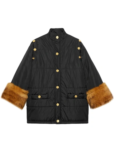 Gucci Nylon Jacket With Detachable Sleeves In Black