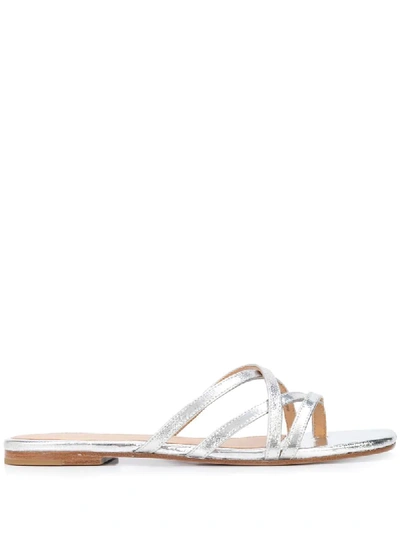 Veronica Beard Martha Sandals In Silver