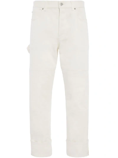 Jw Anderson Paneled Rigid Denim Straight-leg Jeans In White