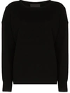 Nili Lotan Boyfriend Scoop Neck Cashmere Sweater In Black