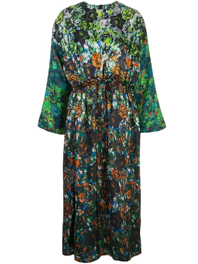 Anntian Simple Silk Dress In Multicolour