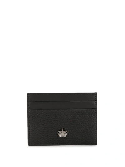 Dolce & Gabbana Crown Plaque Cardholder In Black