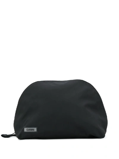 Ganni Logo Make Up Bag In Black