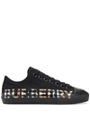 BURBERRY LOGO PRINT LACE-UP SNEAKERS