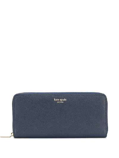 Kate Spade Logo Wallet In Blue