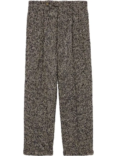Gucci Bouclé Wide-leg Trousers In Grey
