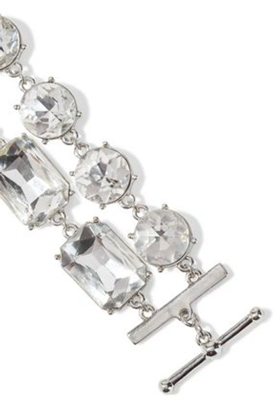 Kenneth Jay Lane Rhodium-plated Crystal Bracelet In Silver