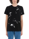 Helmut Lang Paint-splatter Logo-print Cotton-jersey T-shirt In Black Basalt