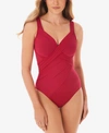 MIRACLESUIT ROCK SOLID REVELE TWIST-FRONT ALLOVER SLIMMING UNDERWIRE ONE-PIECE SWIMSUIT WOMEN'S SWIMSUIT