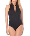 Magicsuit Deep Dive Coco Plunging Underwire One-piece Swimsuit Women's Swimsuit In Black