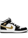 Jordan 1 Mid Se (ps) Black/gold In 黑色