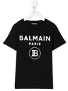 Balmain Kids' Logo T-shirt In 白色