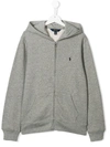 Polo Ralph Lauren Grey Cotton Hoodie With Logo Kids Boy