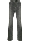 Saint Laurent Faded Effect Jeans In Grey