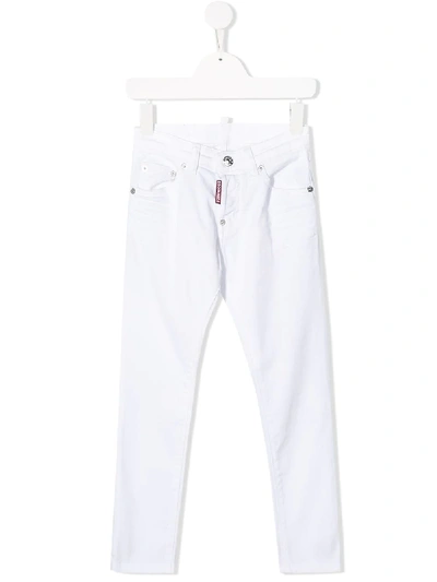 Dsquared2 Teen Tapered Slim-fit Jeans In White
