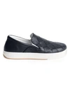 Bottega Veneta Intrecciato Leather Slip-on Sneakers In Dark Navy